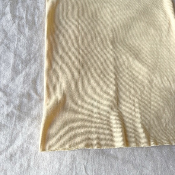 ETERNE Ribbed Cotton Tank Top Butter Yellow NWT NEW - Picture 4 of 7